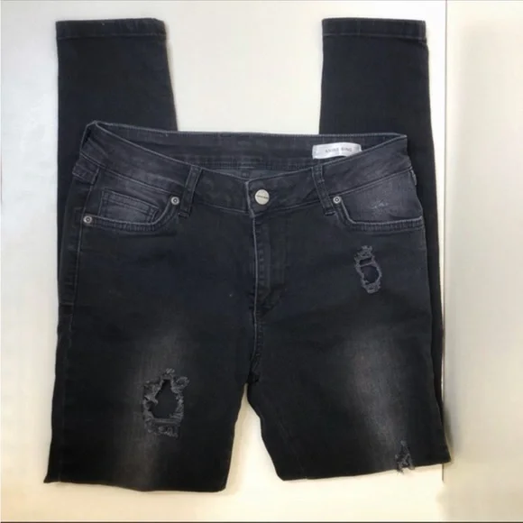 Anine Bing charcoal black distressed skinny jeans - Picture 5 of 8